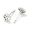 Rack Plated Peace Sign Brass Studs Earrings for Women EJEW-Z048-01P-2