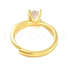 Mother's Day Rings Clear Cubic Zirconia Adjustable Rings RJEW-L120-018G-05-3