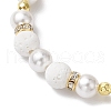 7Pcs 7 Colors Round Synthetic Lava Rock & Shell Pearl Beaded Stretch Bracelet Sets BJEW-JB10377-5