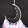 Iron Woven Web/Net with Feather Pendant Decorations AJEW-P097-02-3