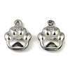 304 Stainless Steel Charms. Paw Print Charm STAS-A190-07P-1