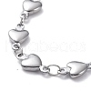 Tarnish Resistant 304 Stainless Steel Heart Link Chain Bracelets BJEW-JB05615-2