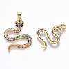 Brass Micro Pave Cubic Zirconia Pendants X-ZIRC-R109-046-NF-1