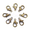 Antique Bronze Tone Zinc Alloy Lobster Claw Clasps X-E103-NFAB-1