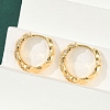 Twist Brass Clear Cubic Zirconia Hoop Earrings EJEW-Q016-19G-1