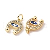 Rack Plating Brass Micro Pave Clear Cubic Zirconia Charms ZIRC-C042-05G-3
