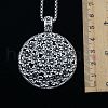 Flat Round with Embossed Flower Alloy Pendant Necklaces for Women FS-WG15FE6-01-5