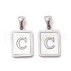 304 Stainless Steel Pave Shell Pendants STAS-G327-01P-C-1