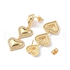 Clear Cubic Zirconia Heart Dangle Stud Earrings EJEW-P227-01G-2