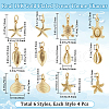 Beebeecraft 24Pcs 6 Styles Brass Pendants KK-BBC0014-37-2
