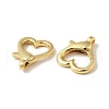 Heart Shape Brass Lobster Claw Clasps KK-J301-25G-3