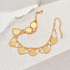Vintage Iron Round Coin Chain Tassel Anklets for Women LU3450-2