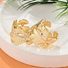 Flower Brass Finger Rings for Women RJEW-B119-09G-3