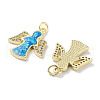 Brass Micro Pave Clear Cubic Zirconia Pendants KK-L213-007G-2