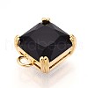 Brass Micro Pave Cubic Zirconia Charms KK-N261-24B-G-2