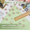 DICOSMETIC 80Pcs 8 Style Golden Tone Iron Glass Rinestone Sew on Rhinestone FIND-DC0005-24-2