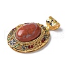 Natural Red Jasper Oval Pendants KK-K399-18B-01-2