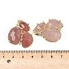 Natural Strawberry Quartz Links connectors G-E526-28I-3
