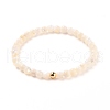 Natural White Shell Mother of Pearl Shell Stretch Beaded Bracelets BJEW-JB05730-02-1