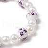 ABS Plastic Imitation Pearl Round Beads Stretch Bracelets for Women BJEW-JB11606-04-4