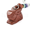 Rabbit Natural Gemstone Keychain KEYC-F040-01-3