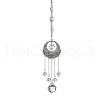 Alloy Flat Round Hanging Ornaments HJEW-JM01938-1