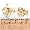 304 Stainless Steel Pave Natural Shell Pendants STAS-U061-18G-01-3