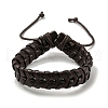 Adjustable PU Leather & Waxed Braided Cord Bracelet BJEW-F468-04-2
