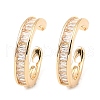 Brass with Cubic Zirconia Cuff Earrings EJEW-G362-01KCG-1