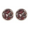 Flat Round with Mixed Gemstone Chip Beads Stud Earrings for Girl Women EJEW-JE04669-7