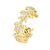 Brass Micro Pave Clear Cubic Zirconia Cuff Rings for Women RJEW-G345-01G-4