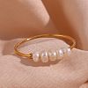Mother's Day Jewellery Nuggets Stainless Steel & Natural Freshwater Pearl Beads Finger Rings WG1BE4A-04-1