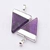Triangle Shaped Natural Gemstone Pendants G-F0135-02P-2