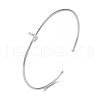 Rack Plating Brass Micro Pave Clear Cubic Zirconia Letter Open Cuff Bangles BJEW-A018-01P-J-1