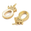 Brass Micro Pave Clear Cubic Zirconia Pendants KK-G498-01O-02-2