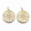 Brass Micro Pave Clear Cubic Zirconia Pendants KK-S356-155G-NF-1