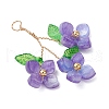 9Pcs 9 Colors Pearlized Glass Pearl Pendants PALLOY-JF03601-4