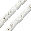 Electroplated Natural Lava Rock Beads Strands G-I360-K01-04-1