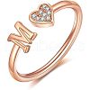 Adjustable Brass Rhinestone Cuff Rings FS-WG29D83-29-1
