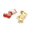 Christmas Theme Brass Micro Pave Cubic Zirconia Pendants KK-L228-30A-G-2
