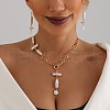 Alloy & Imitation Keshi Pearl Stick Pendant Necklaces for Women FS-WG12CEA-01-4