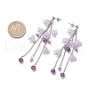3Pairs Acrylic Flower Tassel Stud Earrings EJEW-TA00648-5