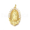 Brass Micro Pave Clear Cubic Zirconia Pendants KK-V011-51G-1