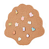 Shell Shape Wall Mounted Brooch Jewelry Display Cork Tray AJEW-WH0433-01B-1