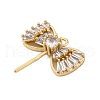 Brass Micro Pave Clear Cubic Zirconia European Dangle Charms Bails KK-P289-07G-2