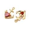 Brass Micro Pave Cubic Zirconia Pendants KK-F895-03G-2