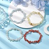 12 Constellation Natural Mixed Gemstone Chip Beaded Stretch Bracelets Sets for Women Men BJEW-JB10264-05-5