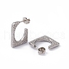 Non-Tarnish 304 Stainless Steel Rectangle Stud Earrings EJEW-G314-11P-2