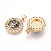 Brass Micro Pave Clear Cubic Zirconia Pendants for Women KK-T070-92A-02-2