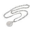 Teardrop with Father St. Benedict Pattern 304 Stainless Steel Pendant Necklaces for Men Women NJEW-K283-19P-2